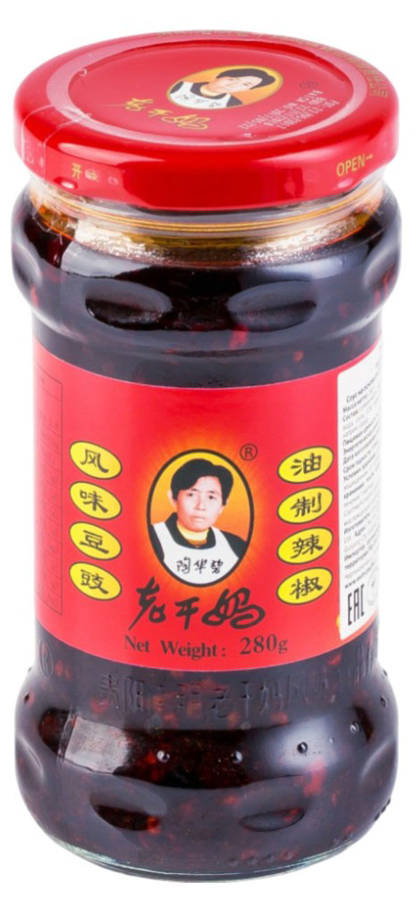 Соус острый Lao Gan Ma Crispy Chilli in Oil с хрустящим перцем Чили Китай, 280 г