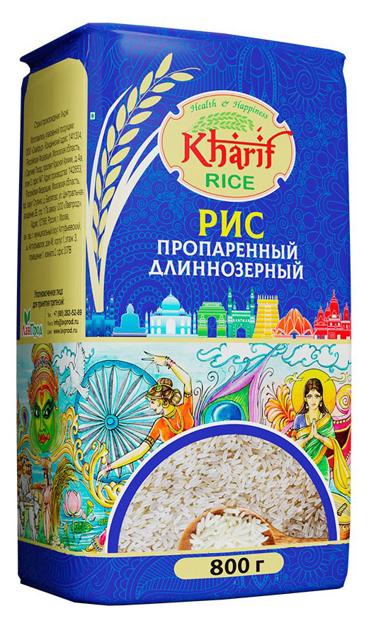Рис длиннозерный Kharif пропаренный Индия, 800 г