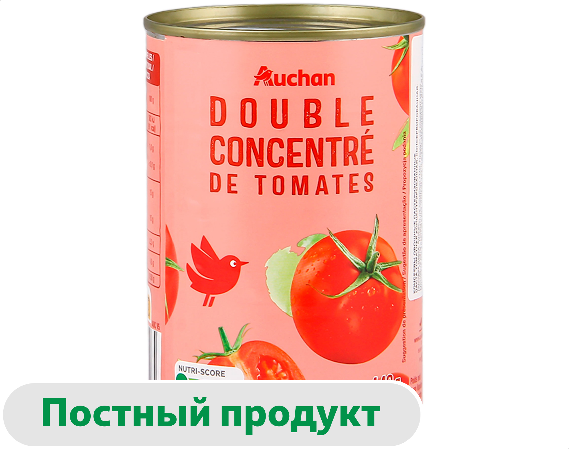 Томатная паста АШАН Красная птица Италия, 440 г