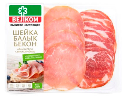 Набор деликатесов ВЕЛКОМ Шейка Балык Бекон нарезка, 90 г