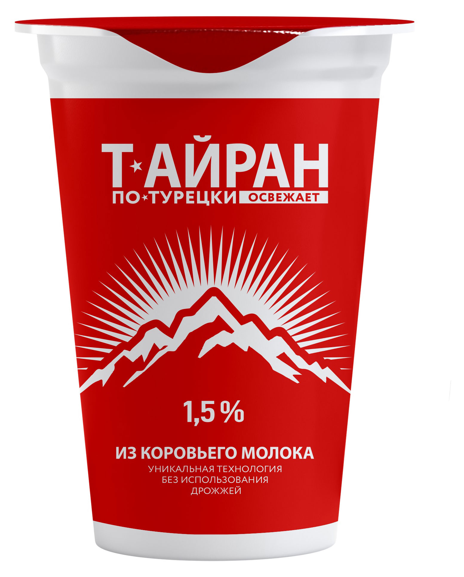 Напиток кисломолочный Айран Молочные горки Т-айран с солью 1,5% БЗМЖ Беларусь охлажденный, 220 г