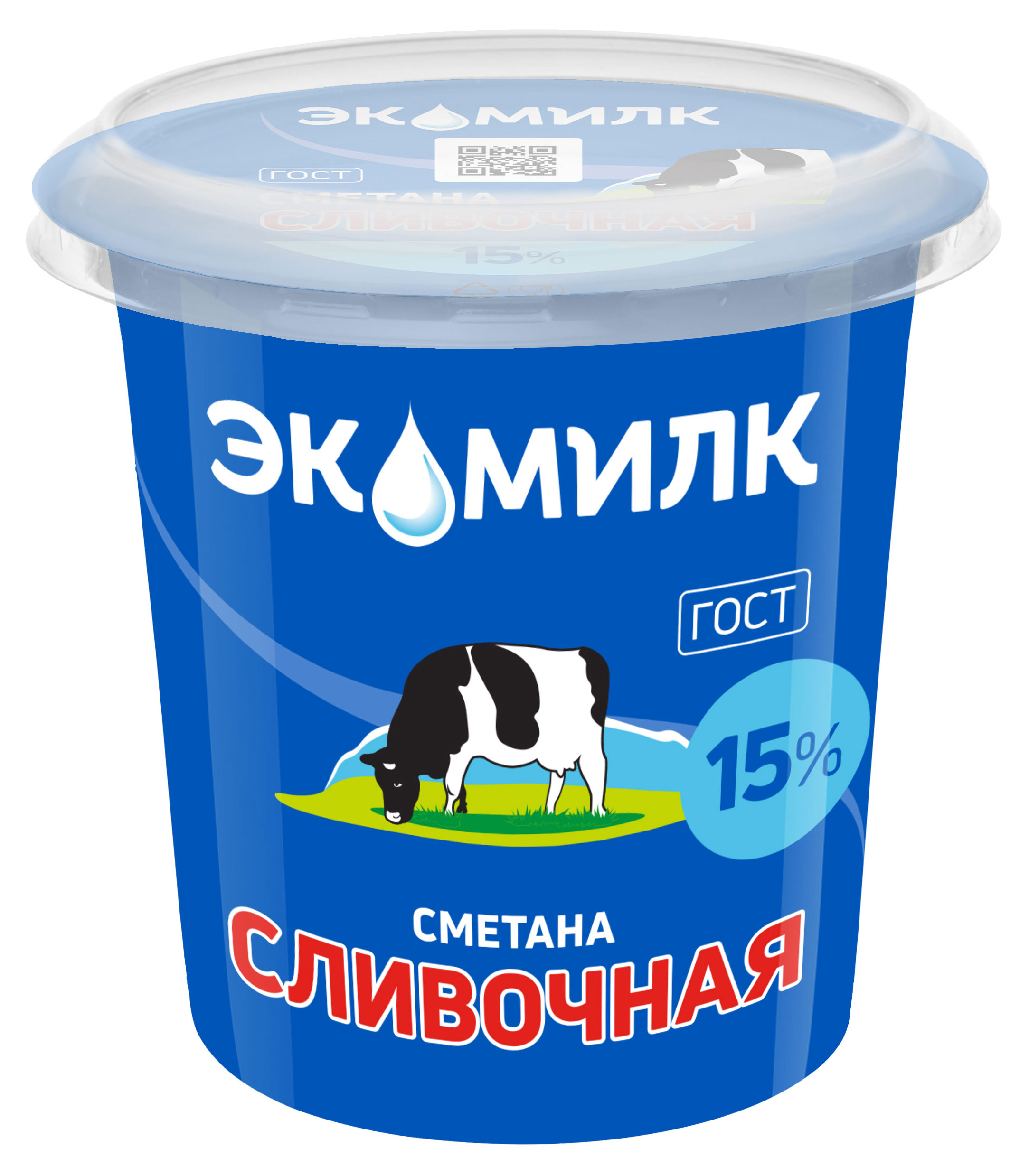 Сметана Экомилк 15% БЗМЖ, 300 г