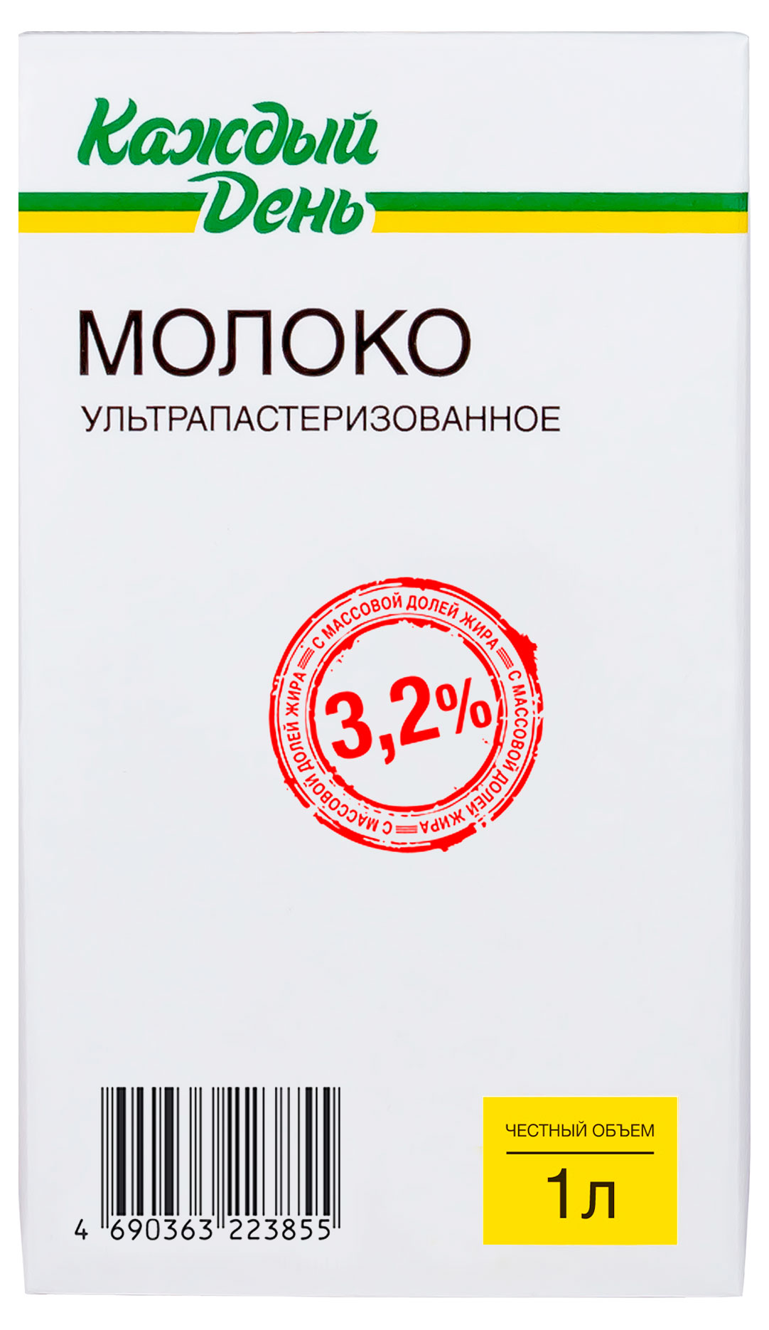 Молоко ультрапастеризованное Каждый день 3,2% БЗМЖ, 1 л
