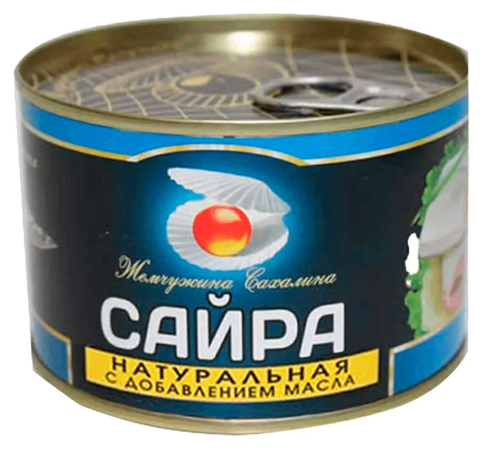 Сайра тихоокеанская натуральная Жемчужина Сахалина с добавлением масла, 227 г