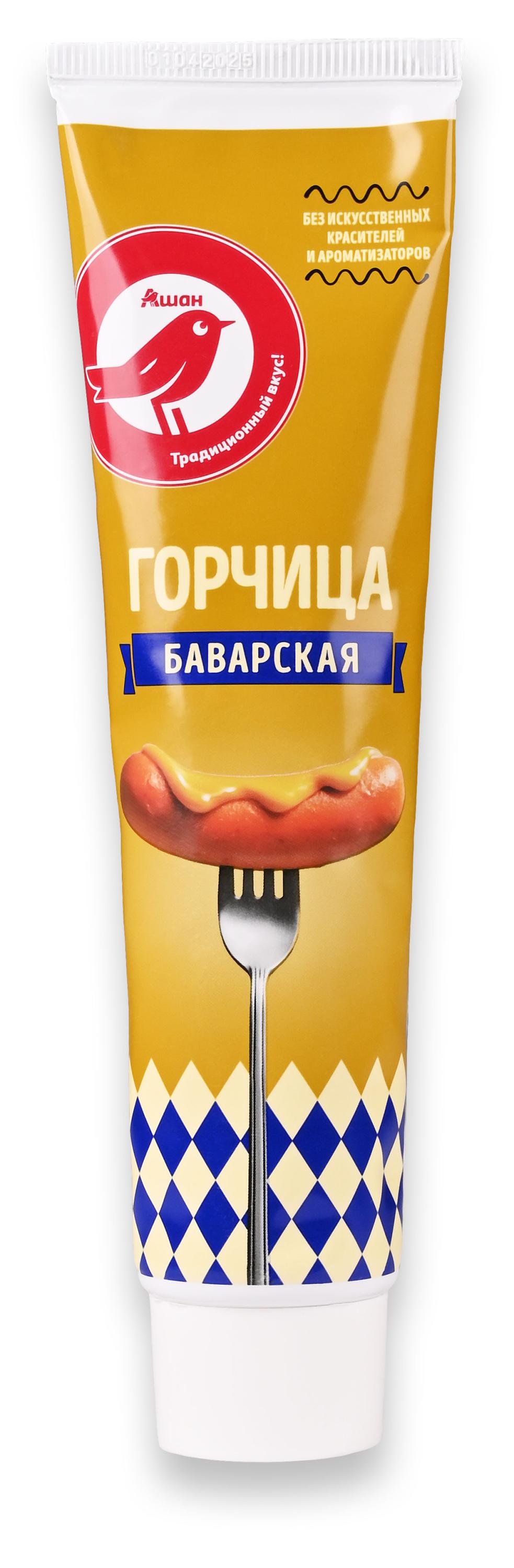 Горчица АШАН Красная птица Баварская, 180 г