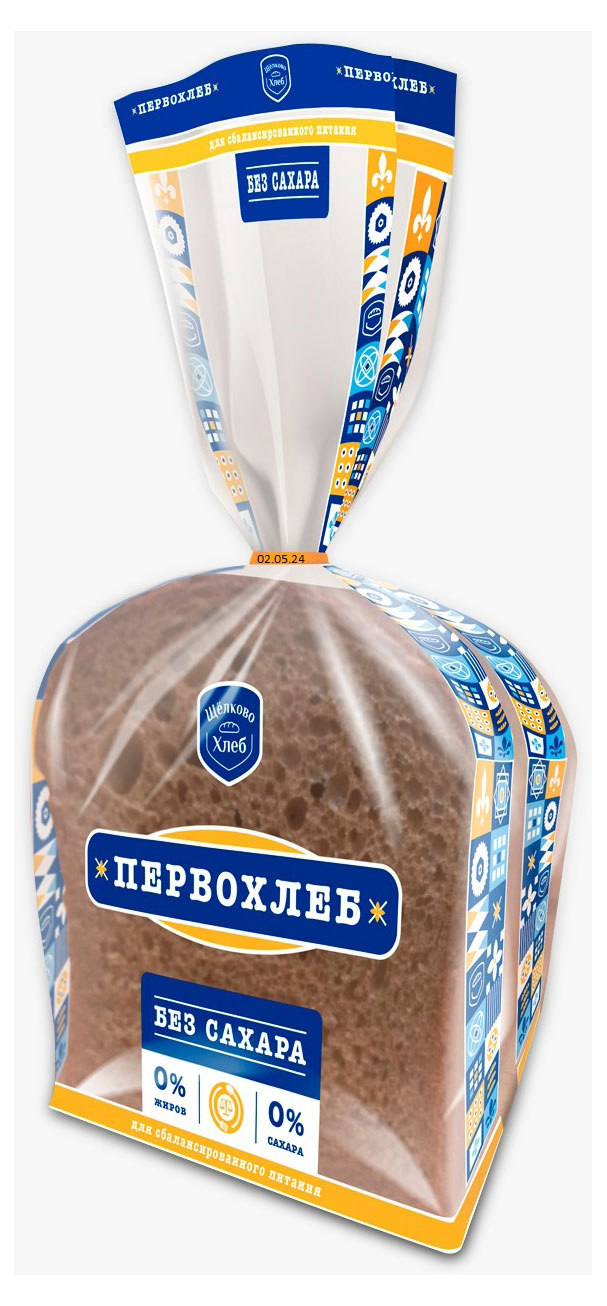Хлеб ржано-пшеничный Щелковохлеб Первохлеб без добавления сахара нарезка, 310 г