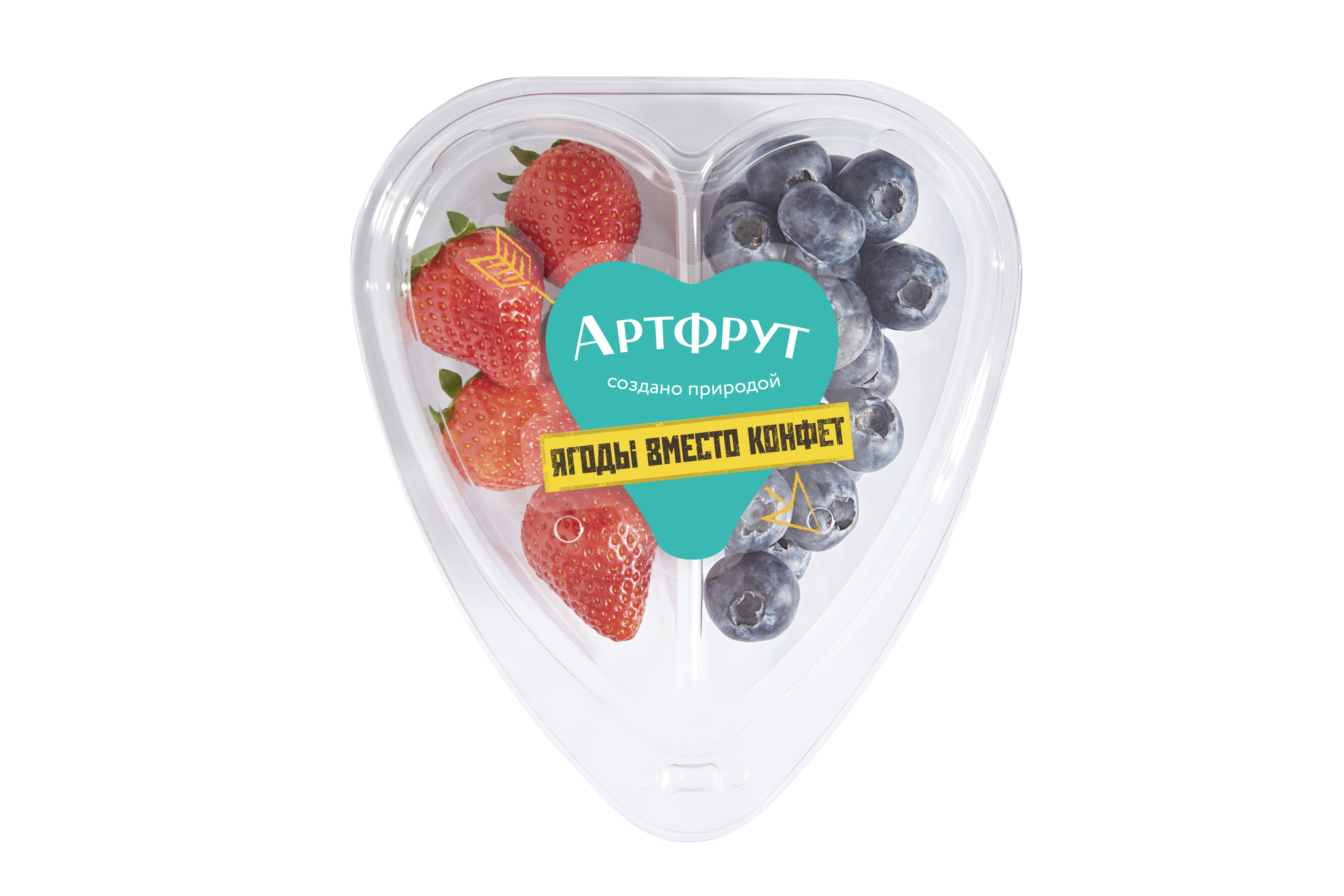 Ягодный микс Артфрут Сердце клубника-голубика