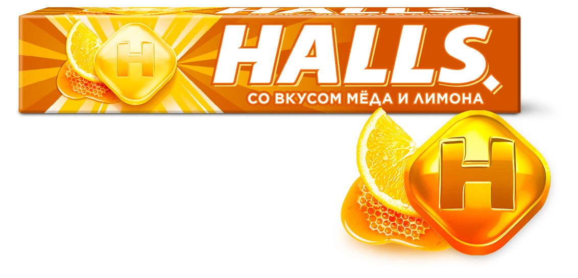 Карамель леденцовая Halls со вкусом меда и лимона, 25 г