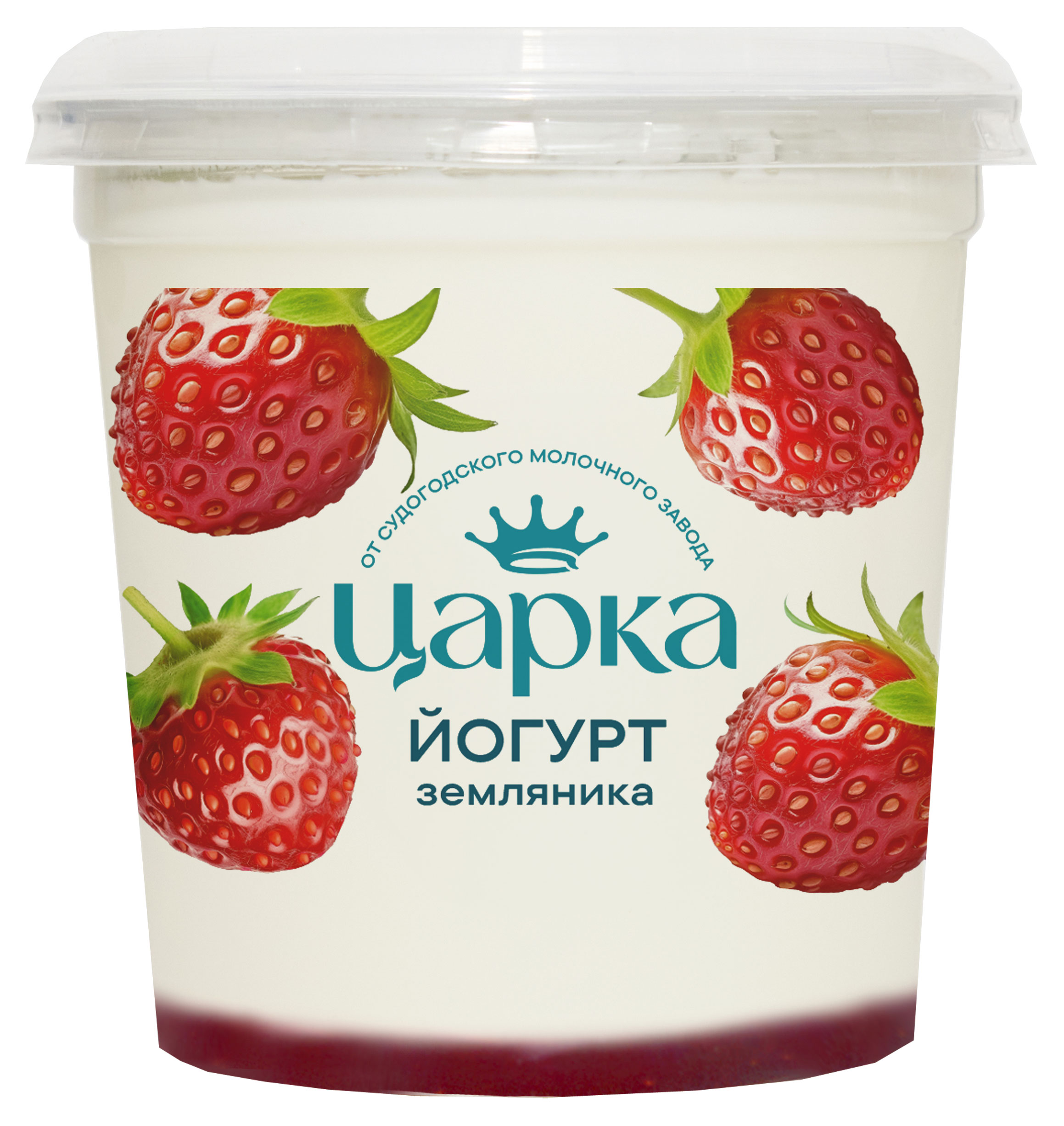 Йогурт густой ложковый ЦарКа с фруктово-ягодным наполнителем земляника 3,5%, 400 г