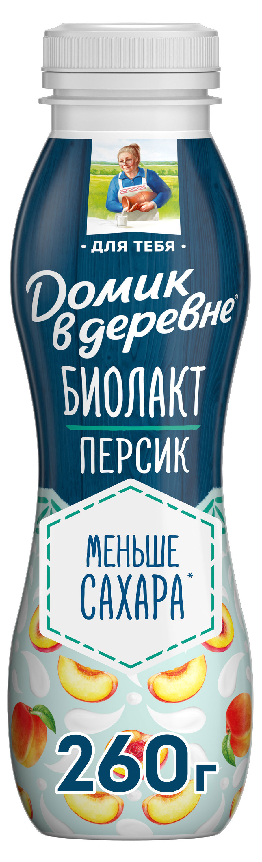 Биолакт Домик в деревне персик 2,1% БЗМЖ, 260 г