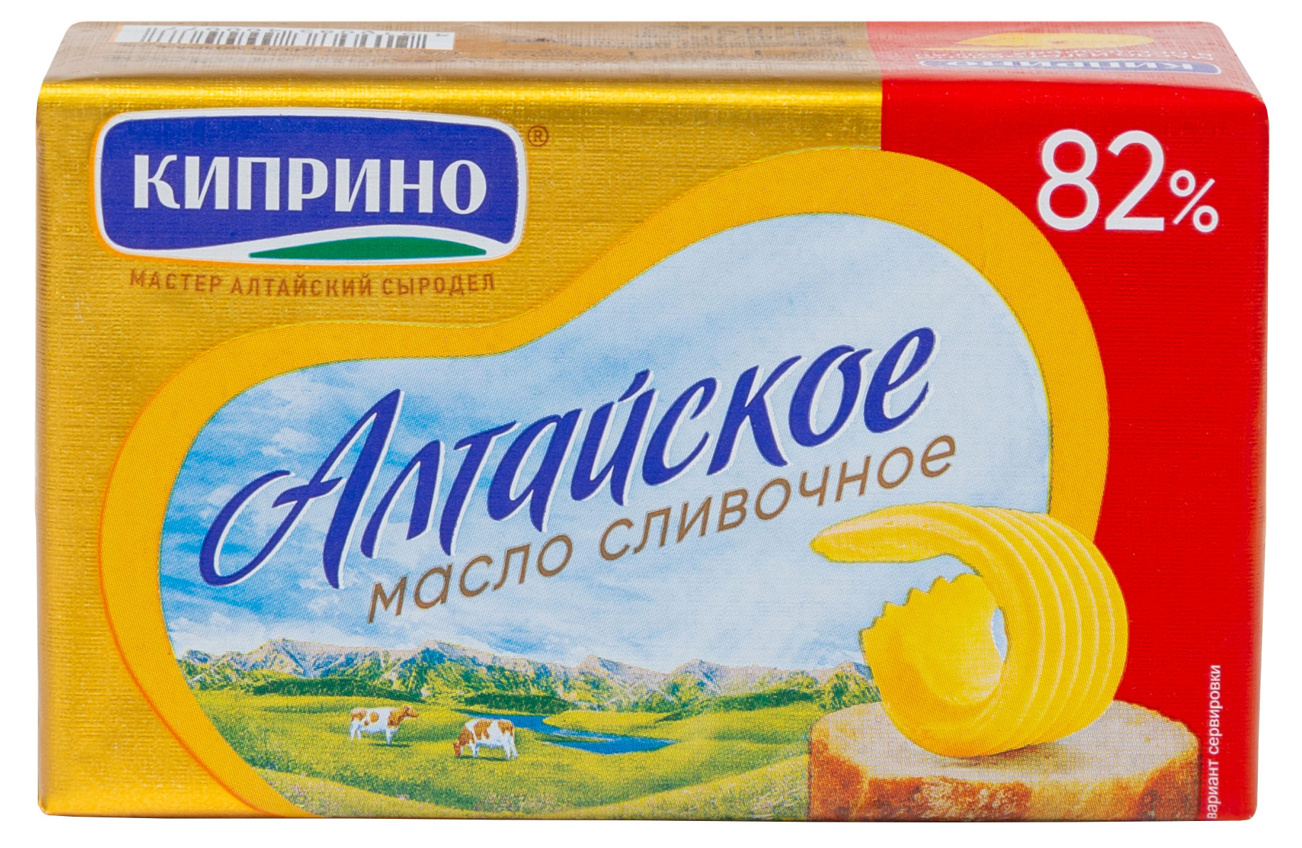 Масло сливочное Киприно Алтайское брикет 82% БЗМЖ, 150 г