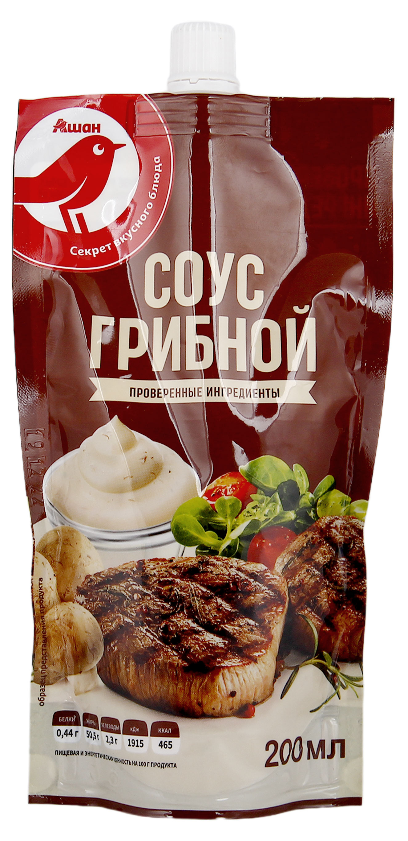 Соус кулинарный АШАН Красная птица грибной 50,5% охлажденный, 200 мл