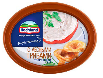 Сыр творожный Hochland с лесными грибами опята грузди, 140 г