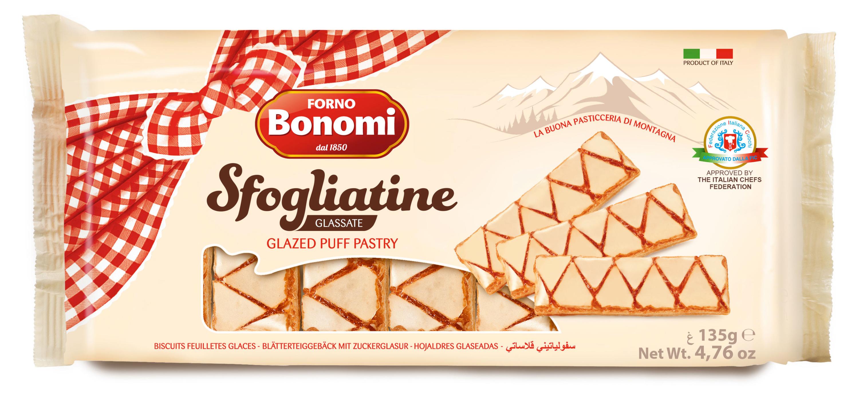 Печенье Forno Bonomi Sfogliatine Glassate слоеное глазированное Италия, 135 г