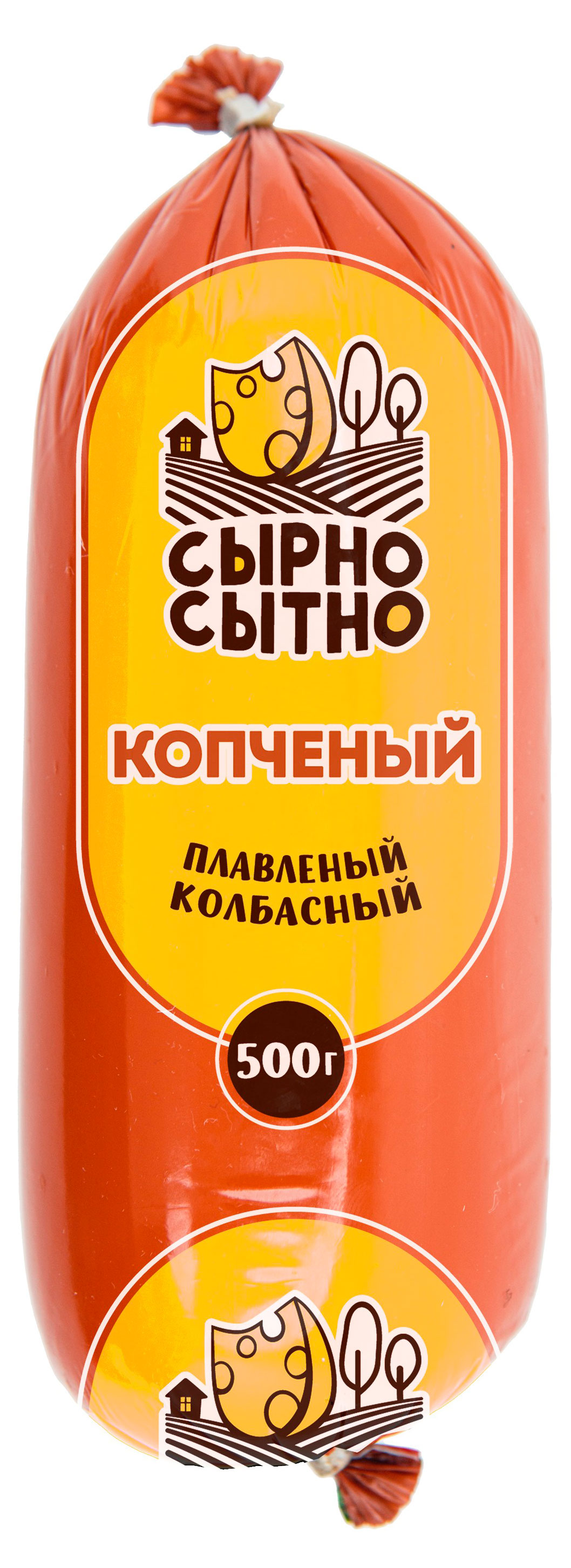 Сырный продукт колбасный плавленый копченый Сырно Сытно батон 40% ЗМЖ, 500 г