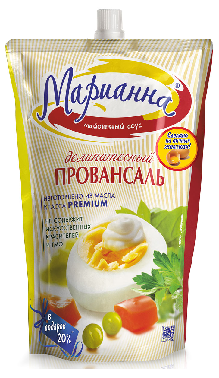 Соус майонезный Марианна Провансаль деликатесный 25% охлажденный, 750 мл