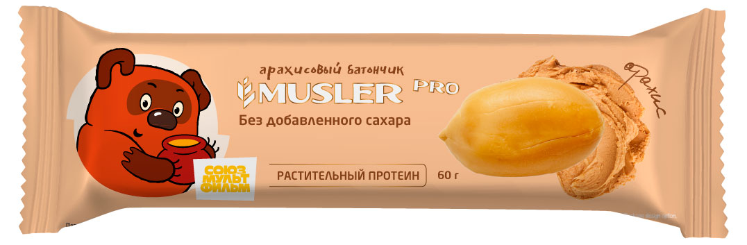 Батончик арахисовый Musler Pro, 60 г