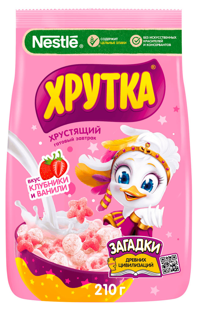 Готовый завтрак ХРУТКА Шарики и звездочки Клубнично-ванильное настроение, 210 г
