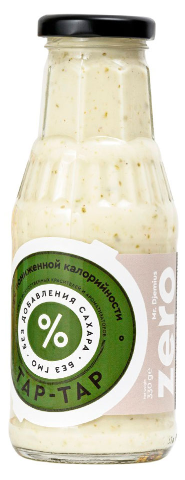 Соус кулинарный на основе растительных масел Mr. Djemius Zero Тартар с каперсами без добавления сахара охлажденный, 330 г