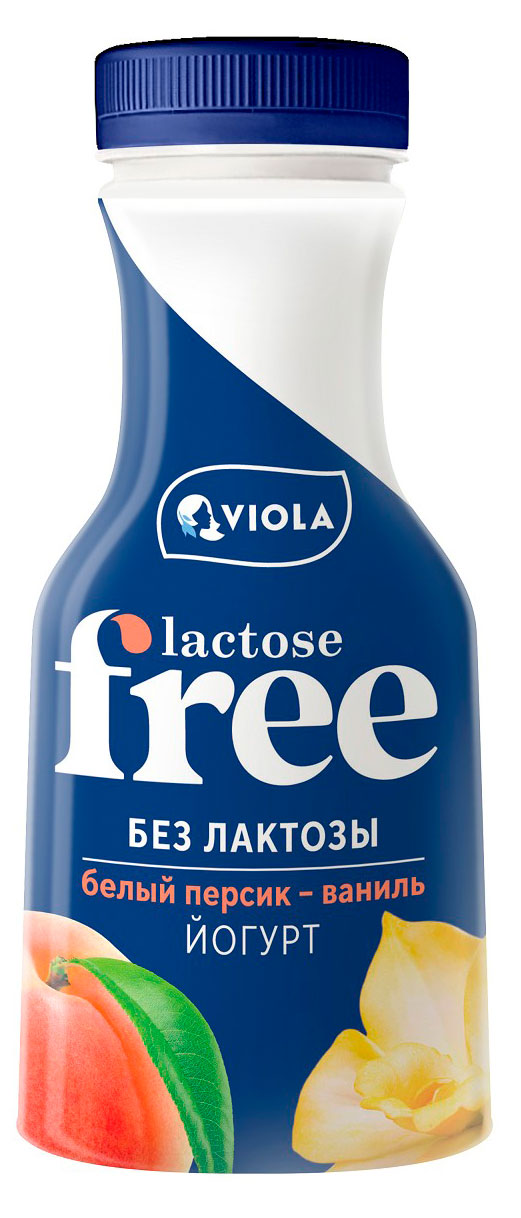 Йогурт питьевой Viola Lactose Free белый персик ваниль безлактозный 1,1% БЗМЖ, 270 г