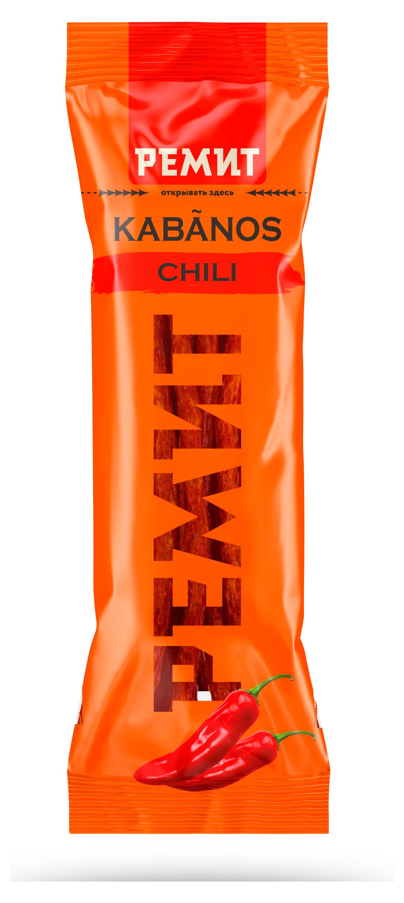 Мясные снеки Колбаски сырокопченые Ремит Kabanos Chili, 70 г