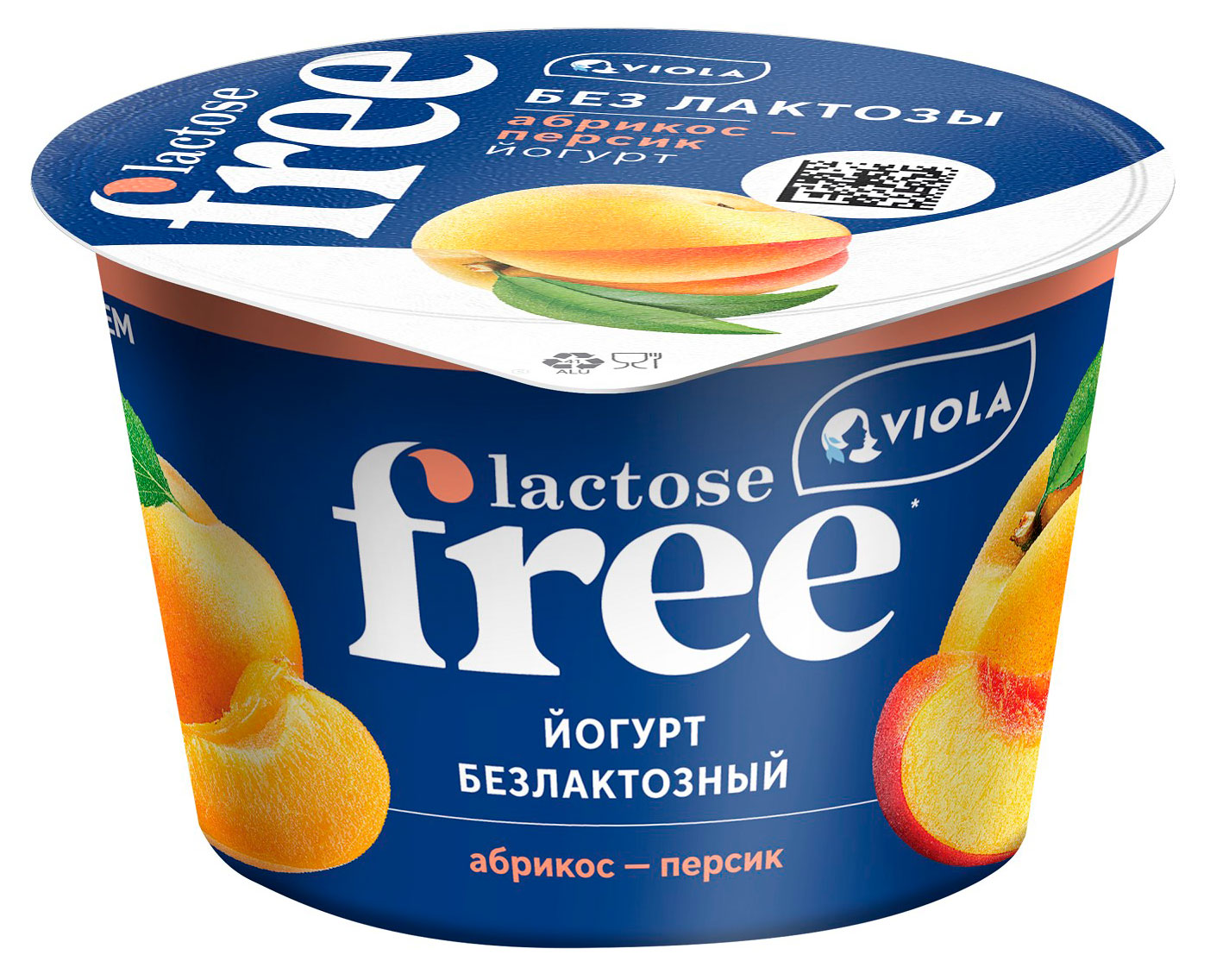 Йогурт густой ложковый Viola Lactose Free абрикос персик безлактозный 2,7% БЗМЖ, 180 г