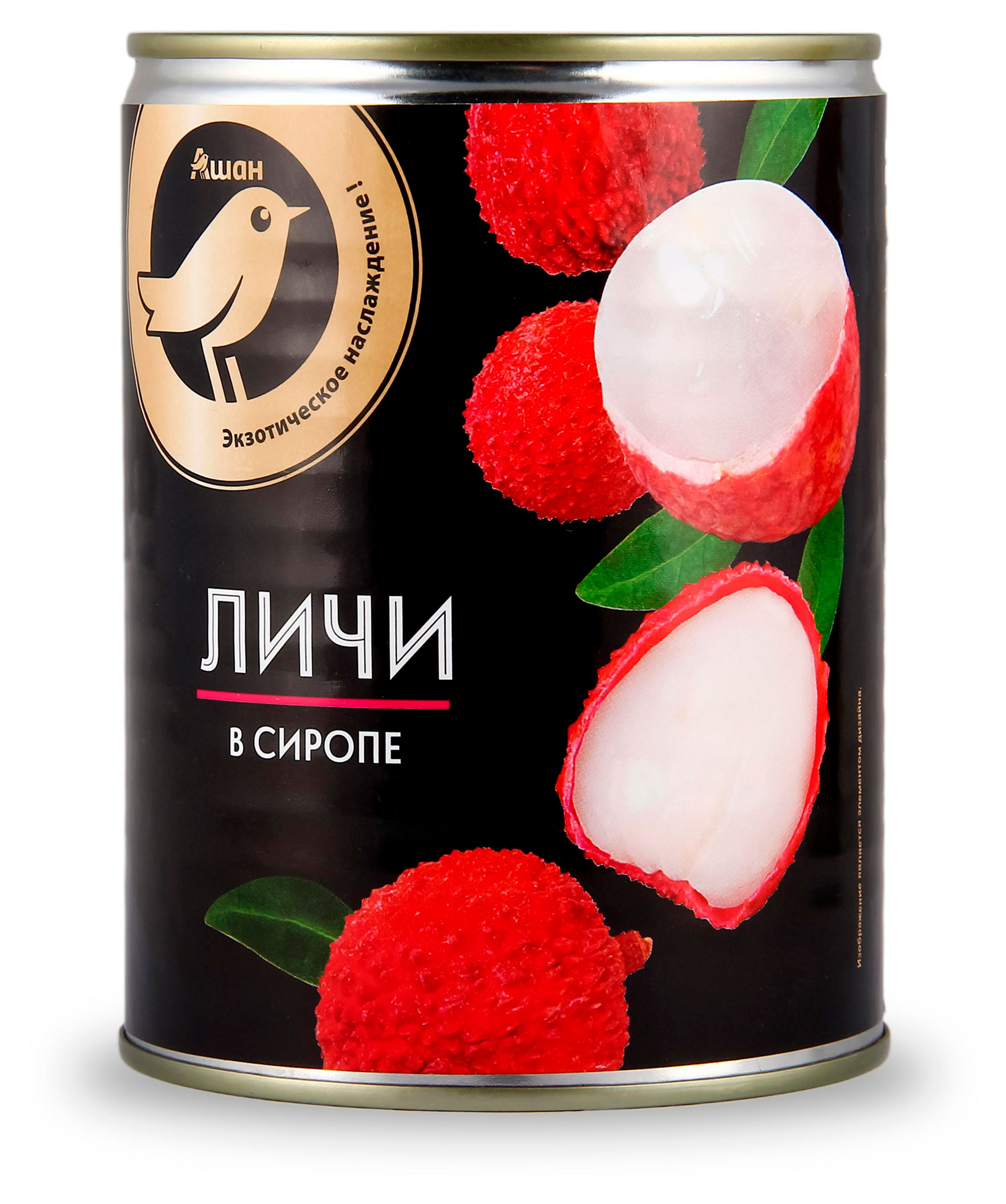 Личи АШАН Золотая птица в сиропе Китай, 300 г