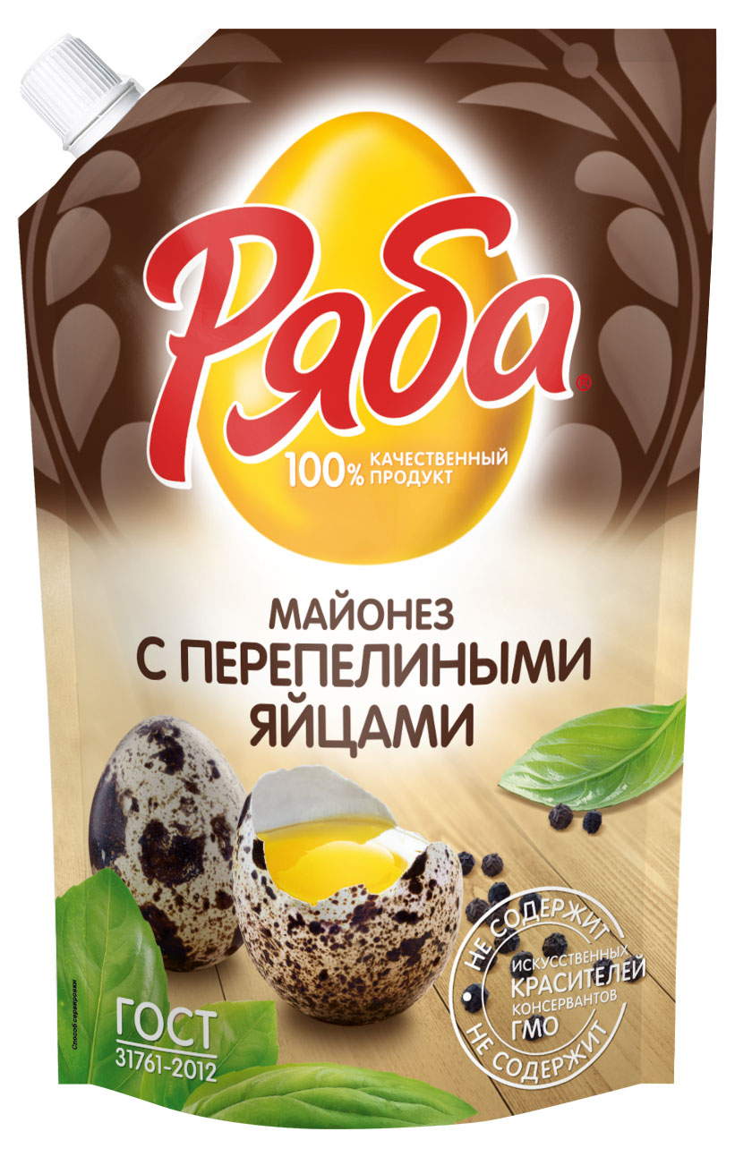Майонез Ряба с перепелиными яйцами 50,5% охлажденный, 530 г
