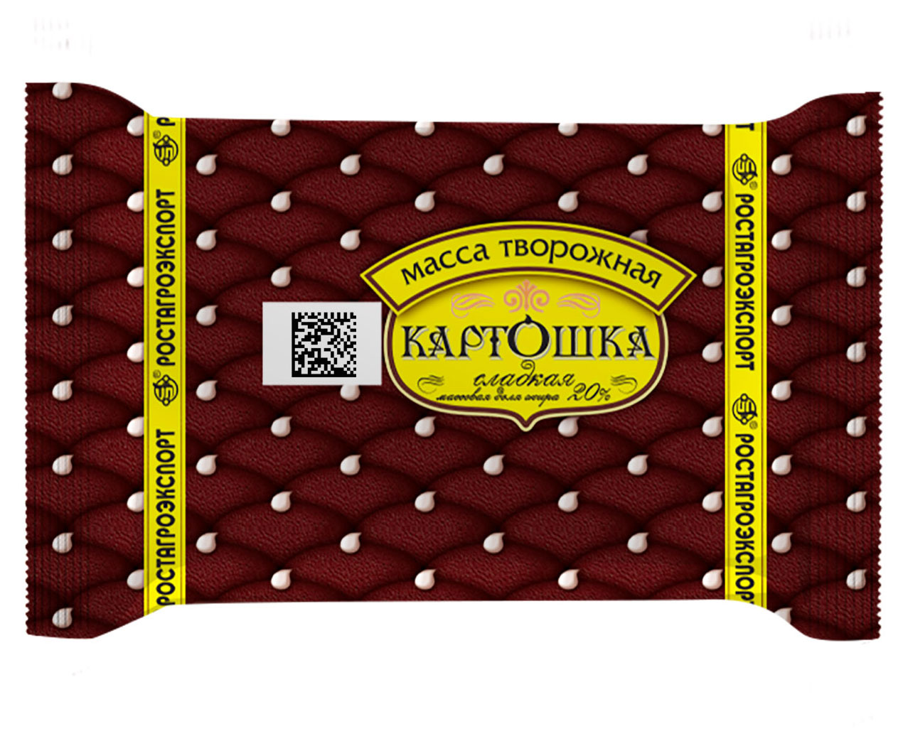 Масса творожная РостАгроЭкспорт Картошка сладкая брикет 20% БЗМЖ, 100 г