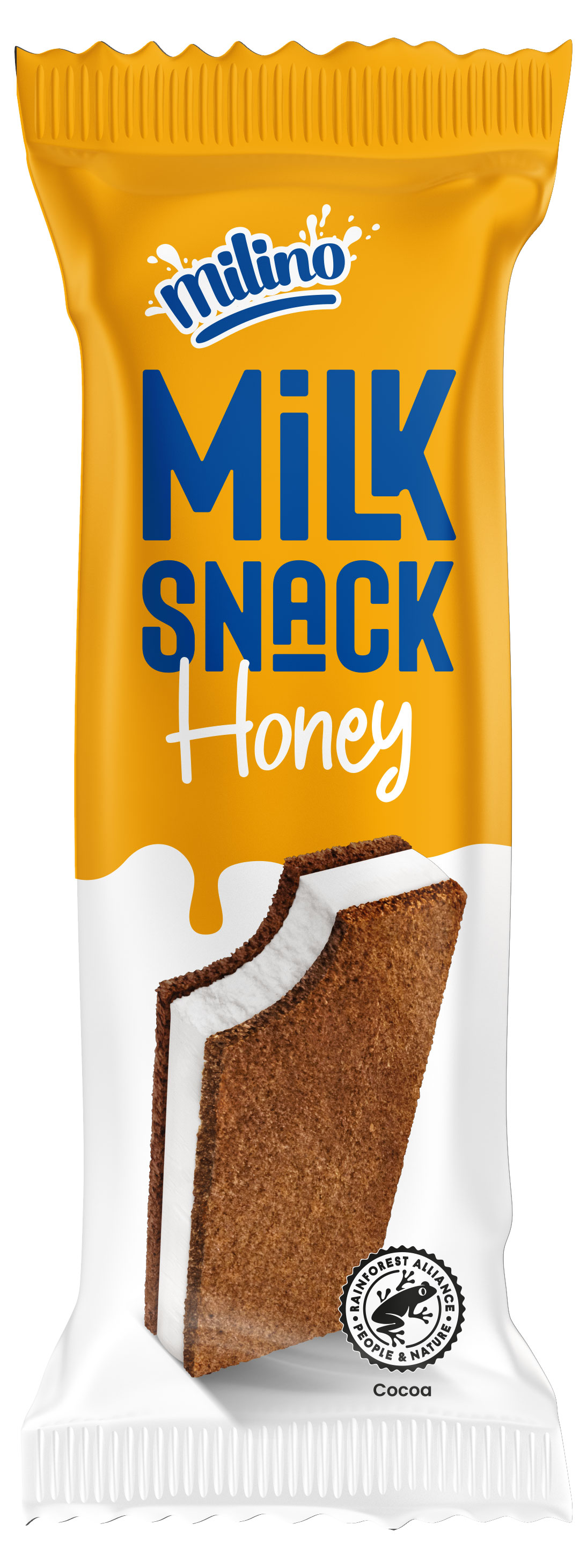 Пирожное бисквитное Milino Milk Snack Honey с медом Италия охлажденное, 28 г