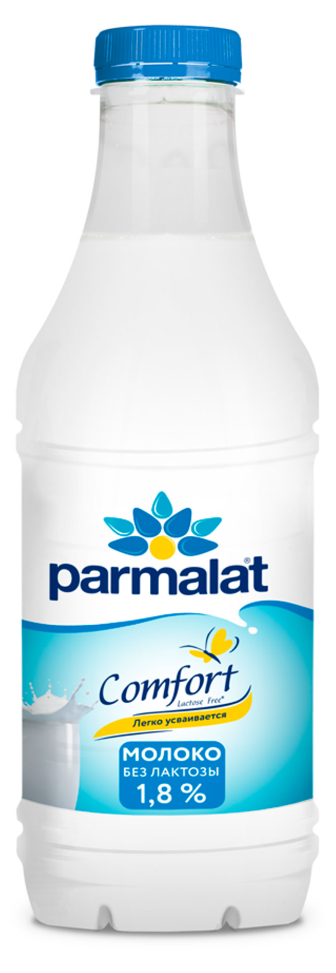 Молоко пастеризованное безлактозное питьевое Parmalat Comfort 1,8% БЗМЖ, 900 мл