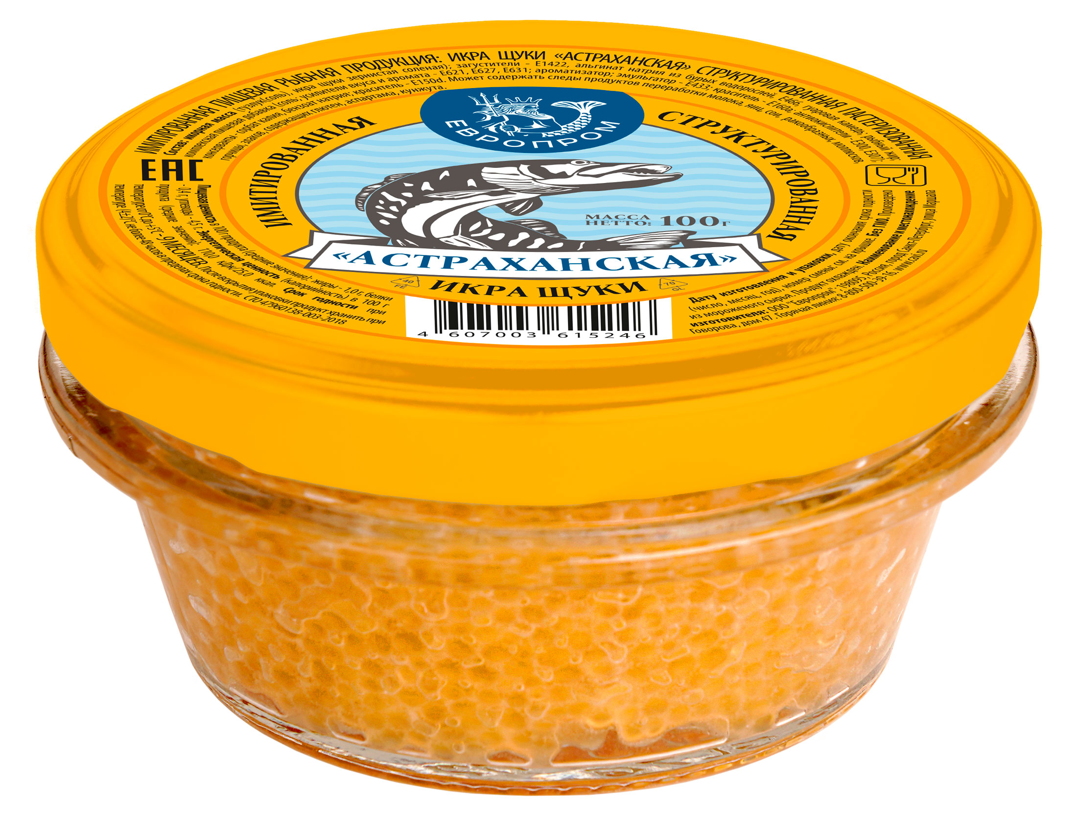 Икра щуки Европром имитированная структурированная, 100 г