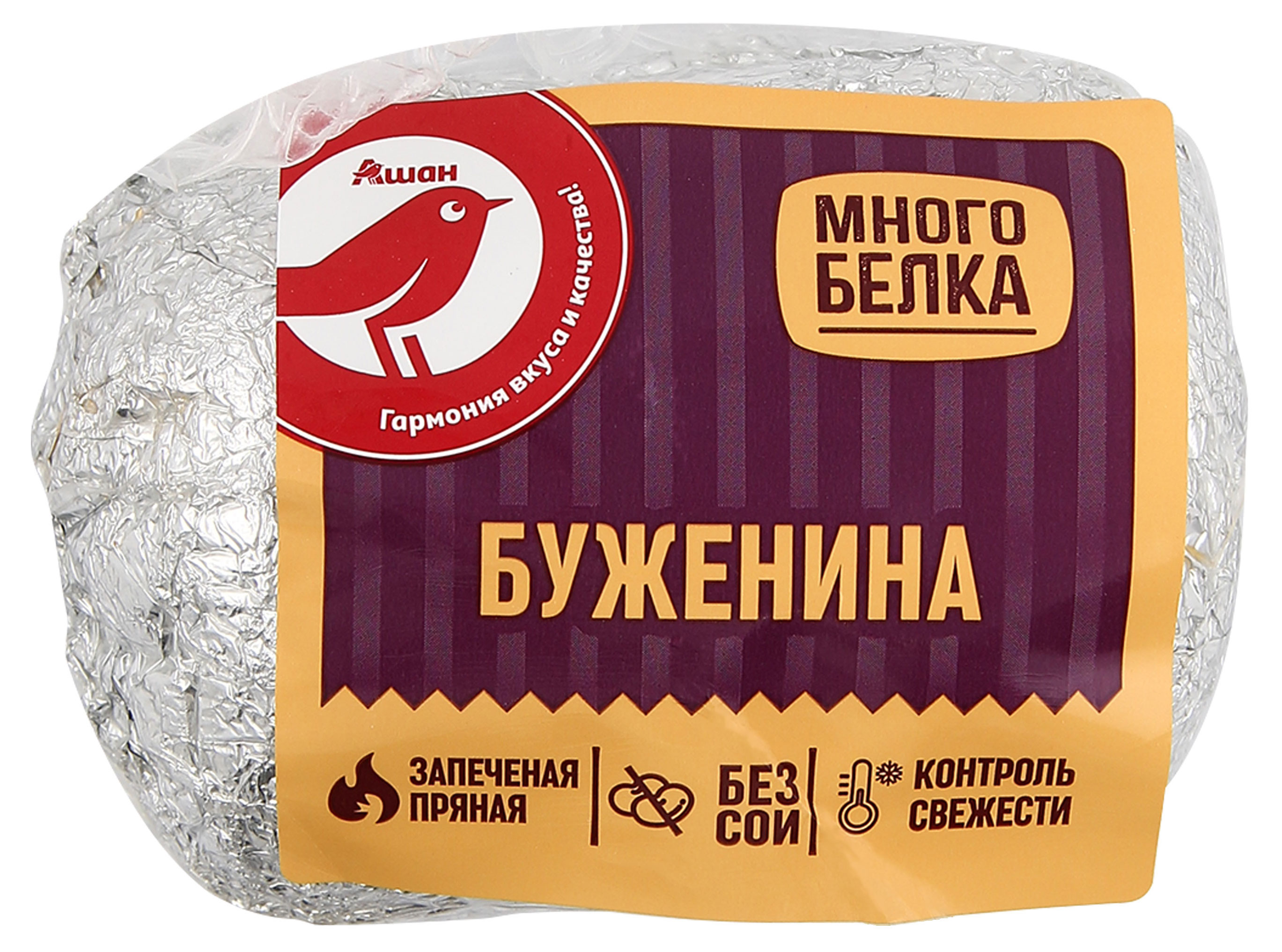 Буженина куриная запеченая АШАН Красная птица из мяса птицы без сои, 300 г