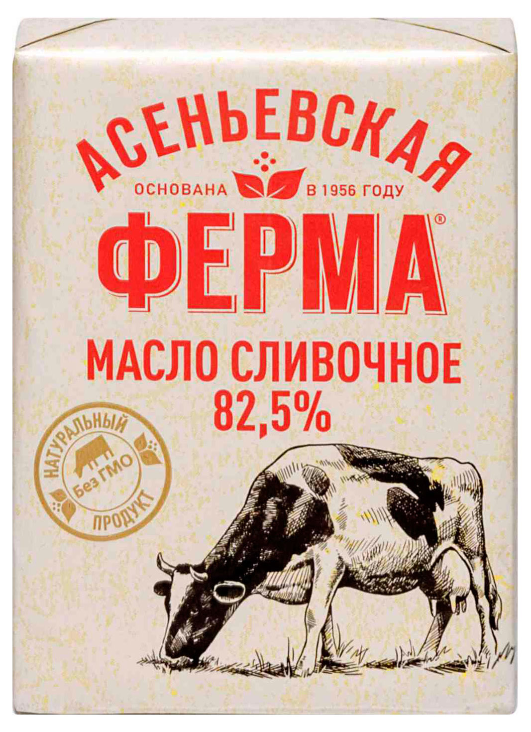 Масло традиционное сладко-сливочное Асеньевская ферма фермерское брикет 82,5% БЗМЖ, 180 г