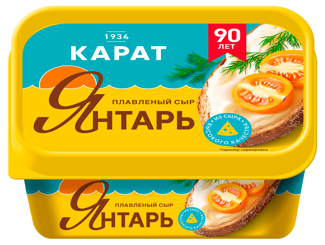 Сыр плавленый Карат Янтарь ванночка 45% БЗМЖ, 400 г