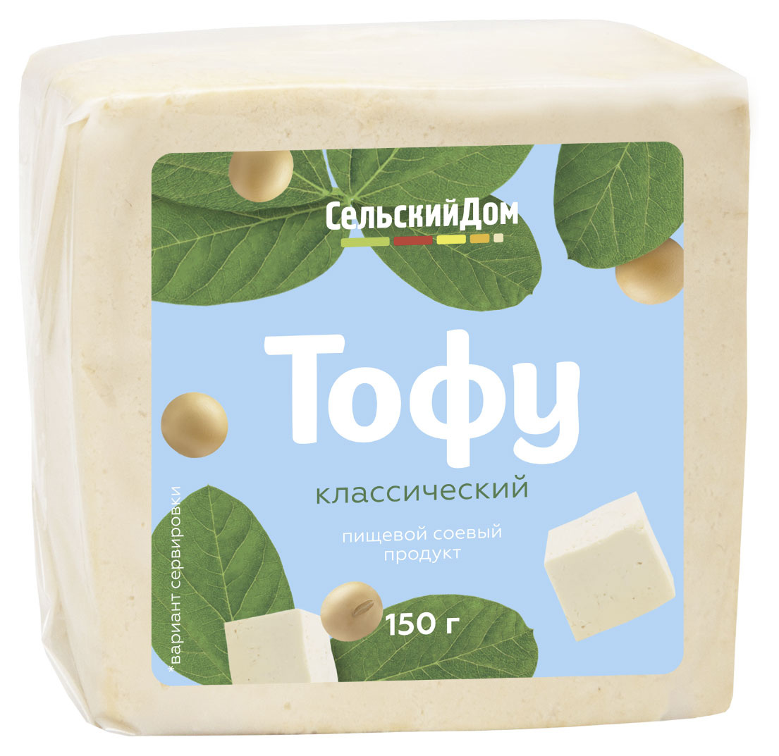 Сыр соевый растительный мягкий классический Сельский дом ГОСТ ЗМЖ, 150 г