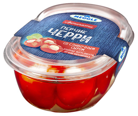 Закуска антипасти Meggle перчик черри со сливочным сыром БЗМЖ Сербия, 210 г