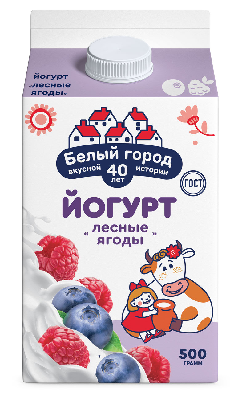 Йогурт питьевой Белый Город лесные ягоды 1,5%, 500 мл
