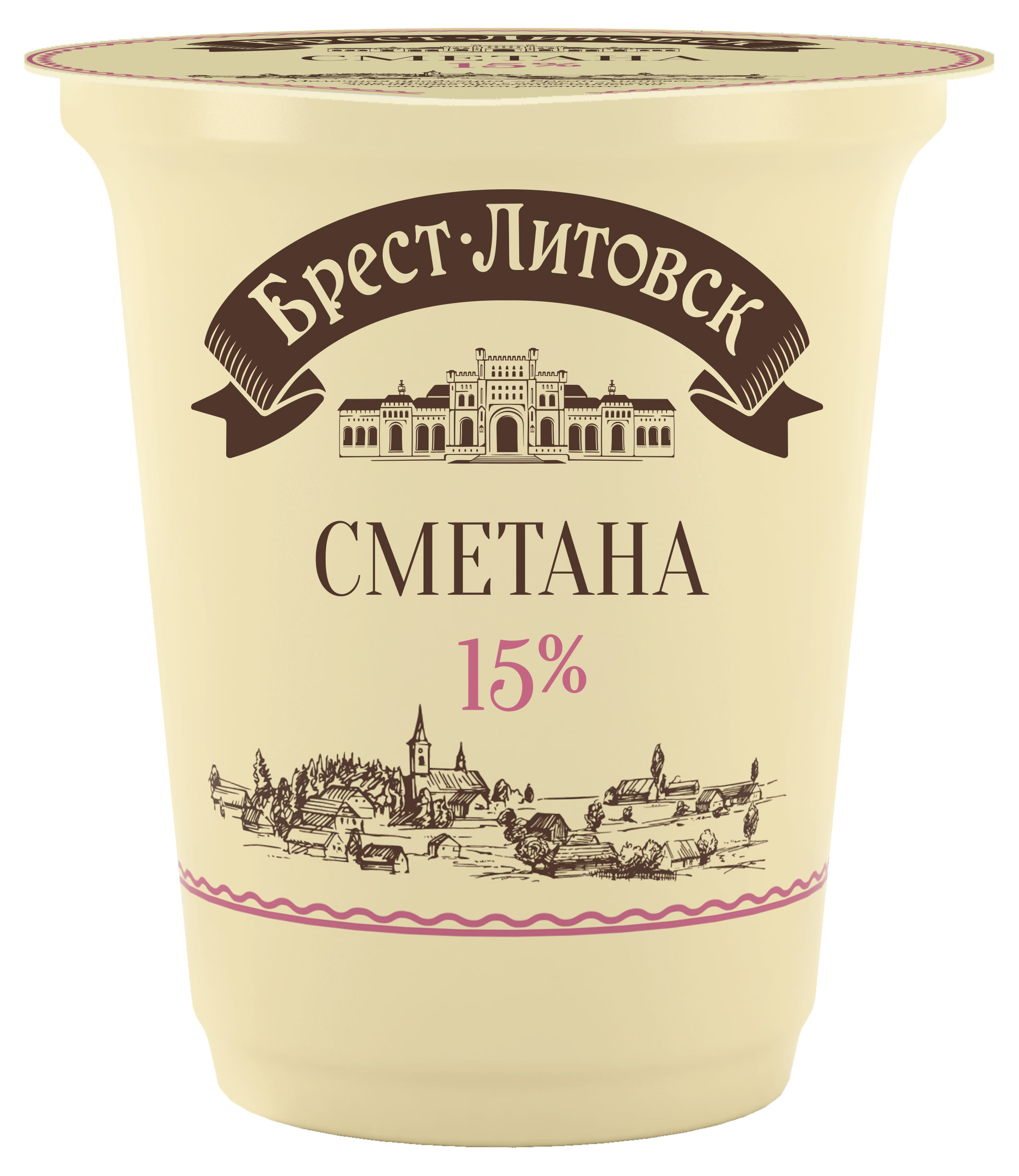 Сметана Брест-Литовск 15% БЗМЖ Беларусь, 300 г