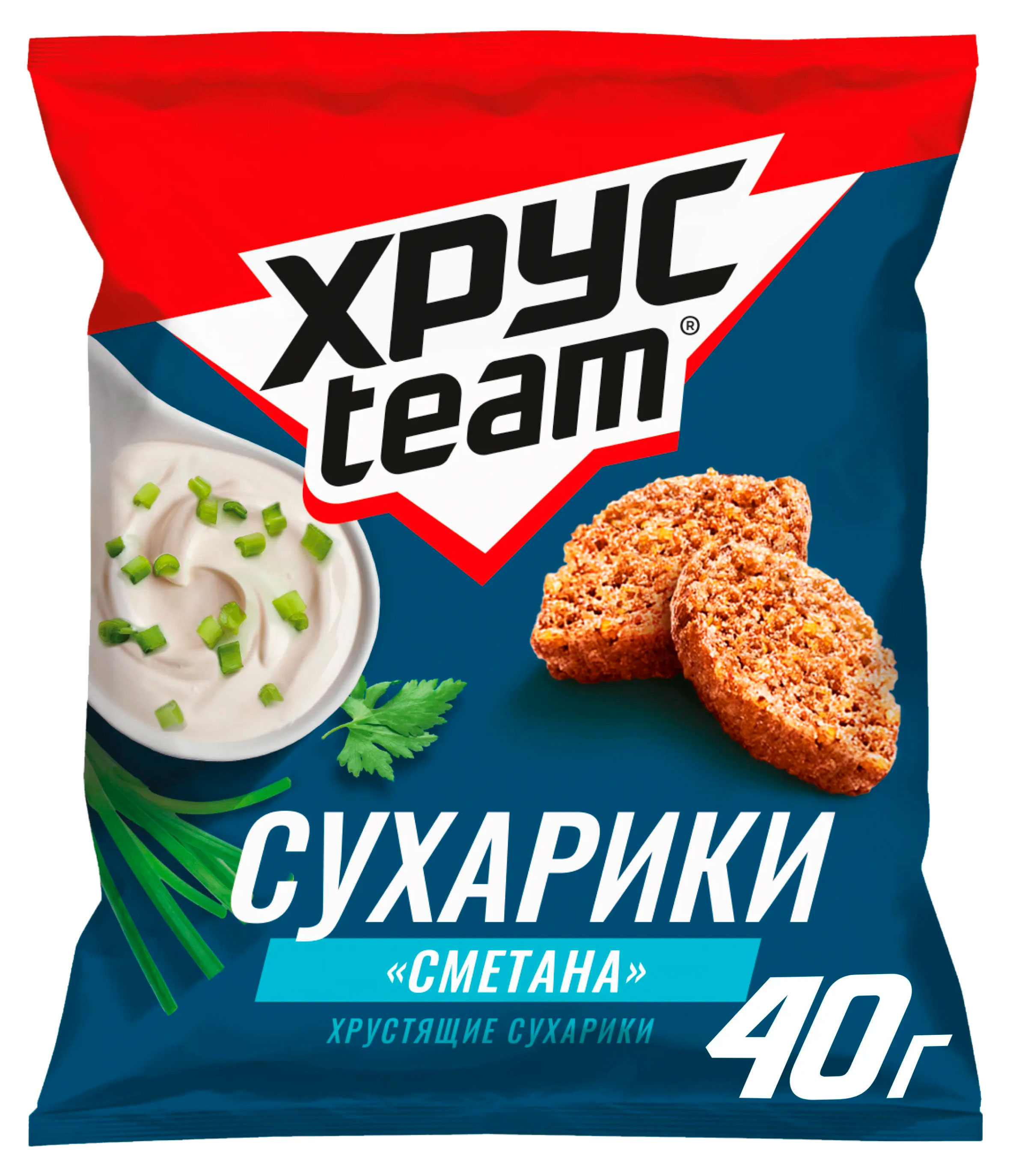 Сухарики ржаные Хрусteam со вкусом сметаны, 40 г