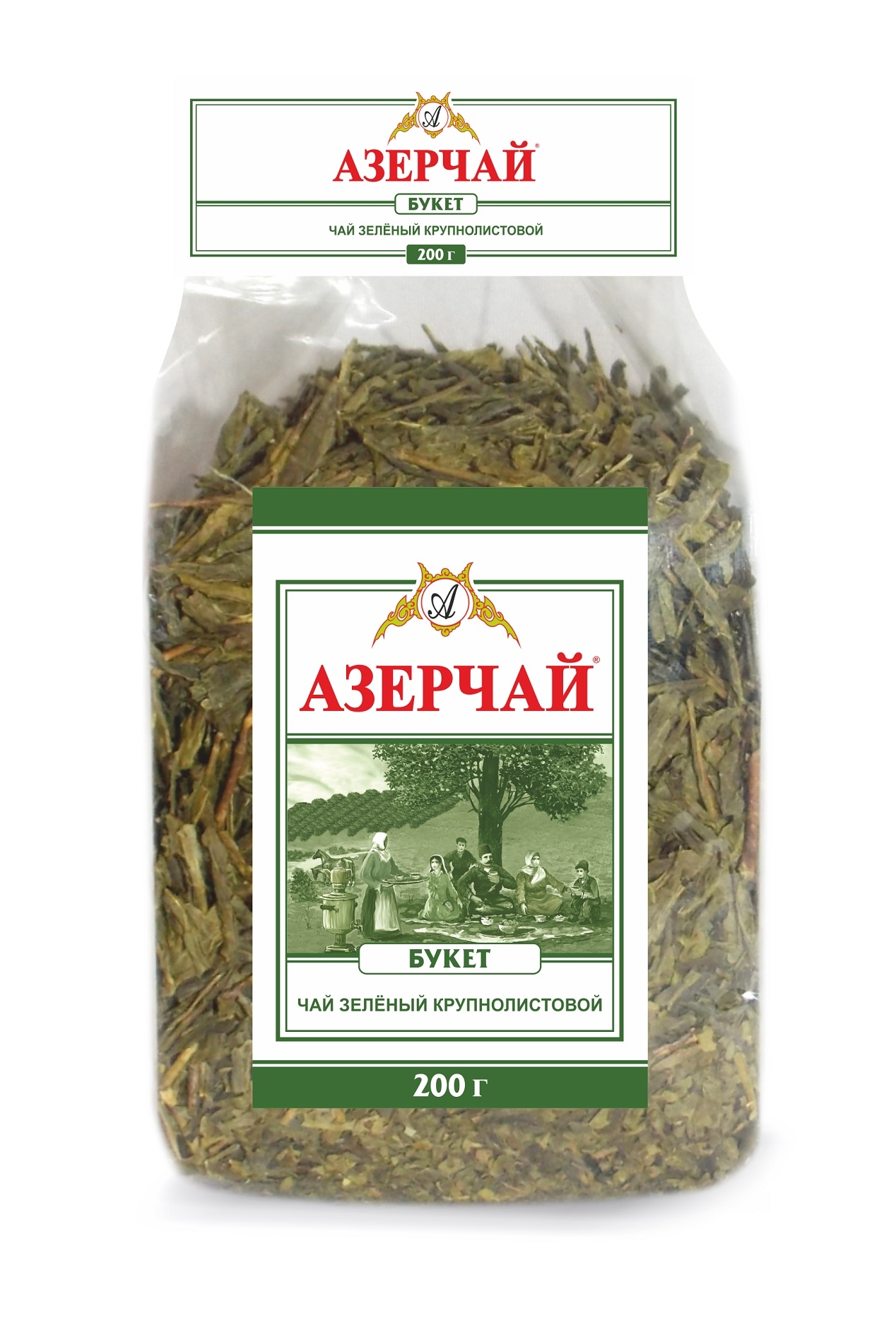 Чай зеленый Азерчай Букет листовой, 200 г