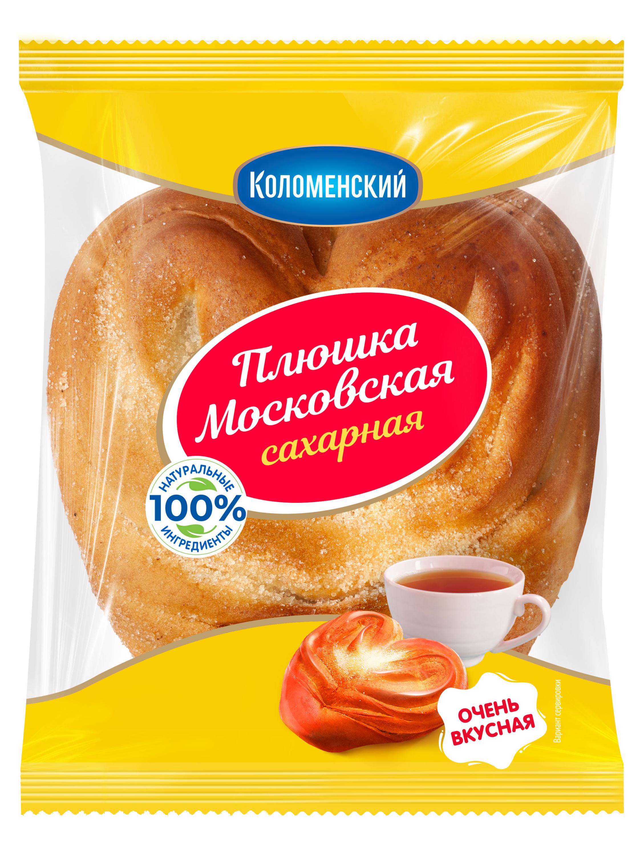 Плюшка пшеничная сдобная сладкая Коломенское Московская сахарная, 150 г