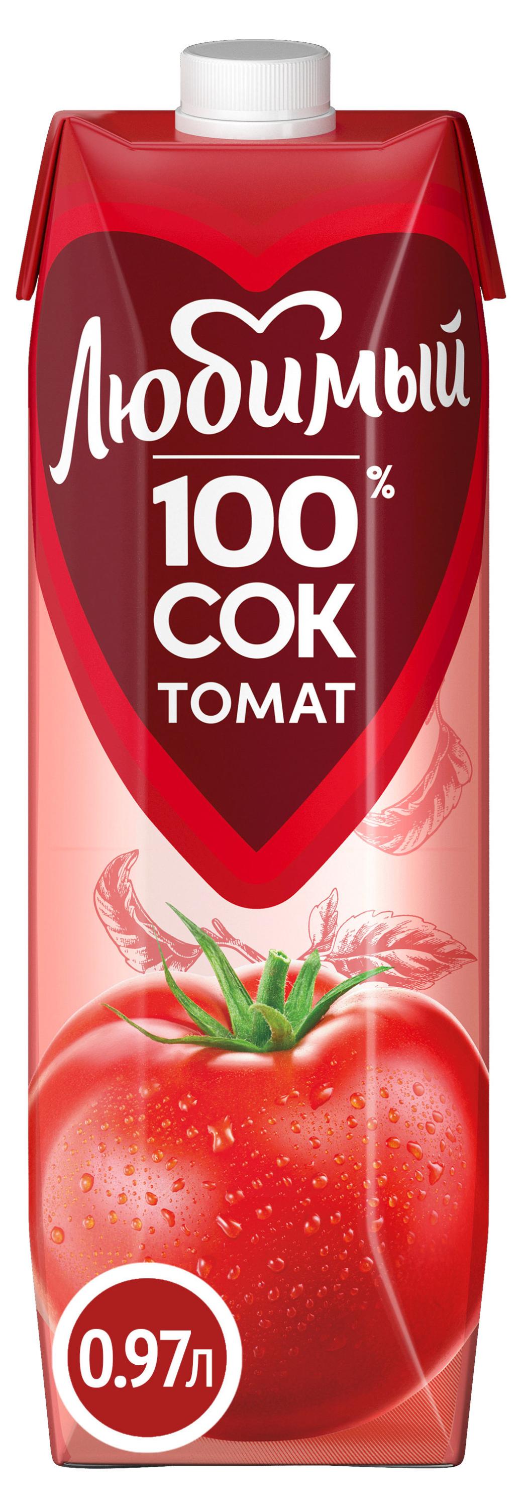 Сок томатный Любимый с мякотью, 970 мл