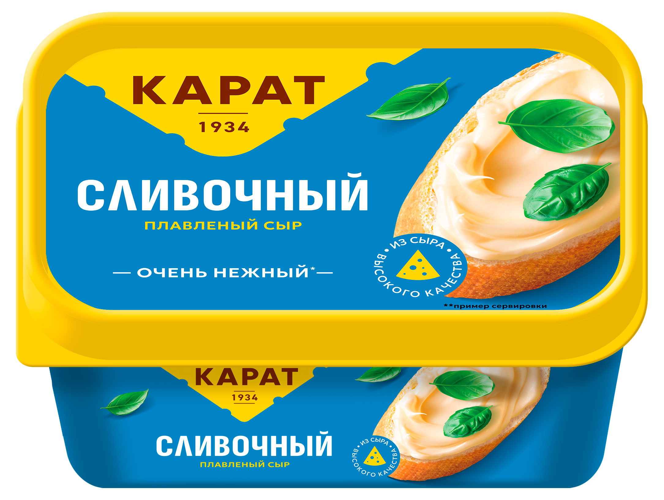 Сыр плавленый Карат Сливочный ванночка 45% БЗМЖ, 400 г