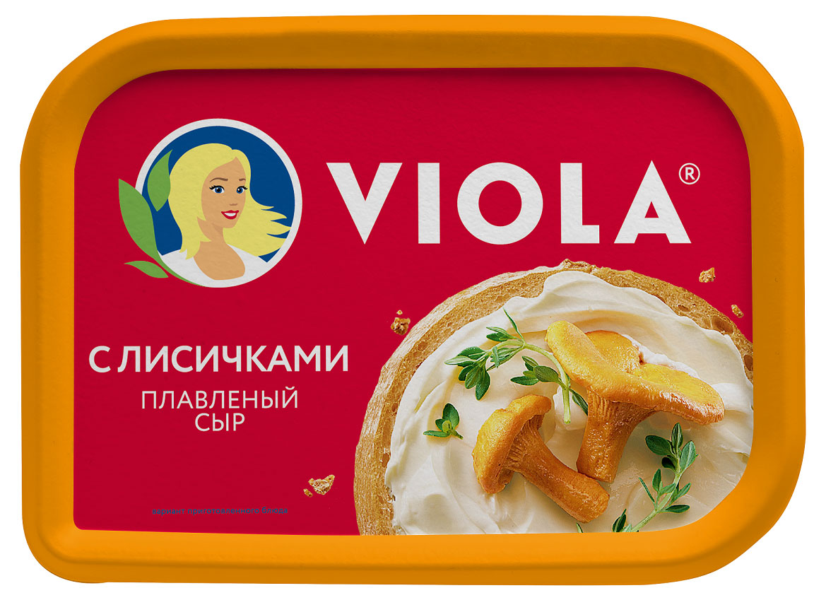 Сыр плавленый Viola с лисичками ванночка 50% БЗМЖ, 400 г