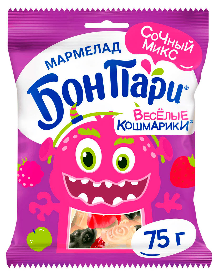 Мармелад жевательный Бон Пари Веселые Кошмарики, 75 г