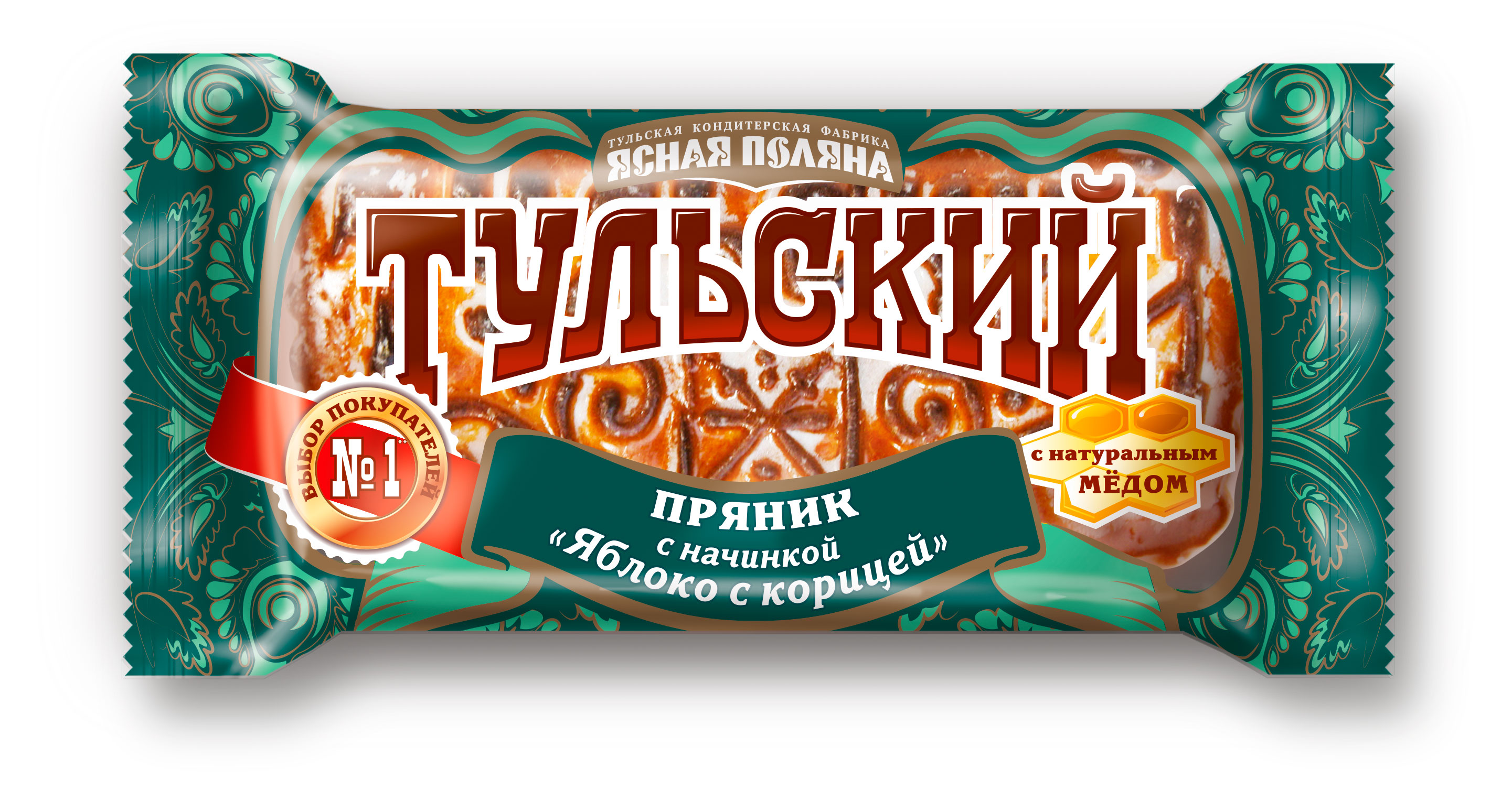 Пряник тульский Ясная Поляна с начинкой яблоко с корицей, 130 г