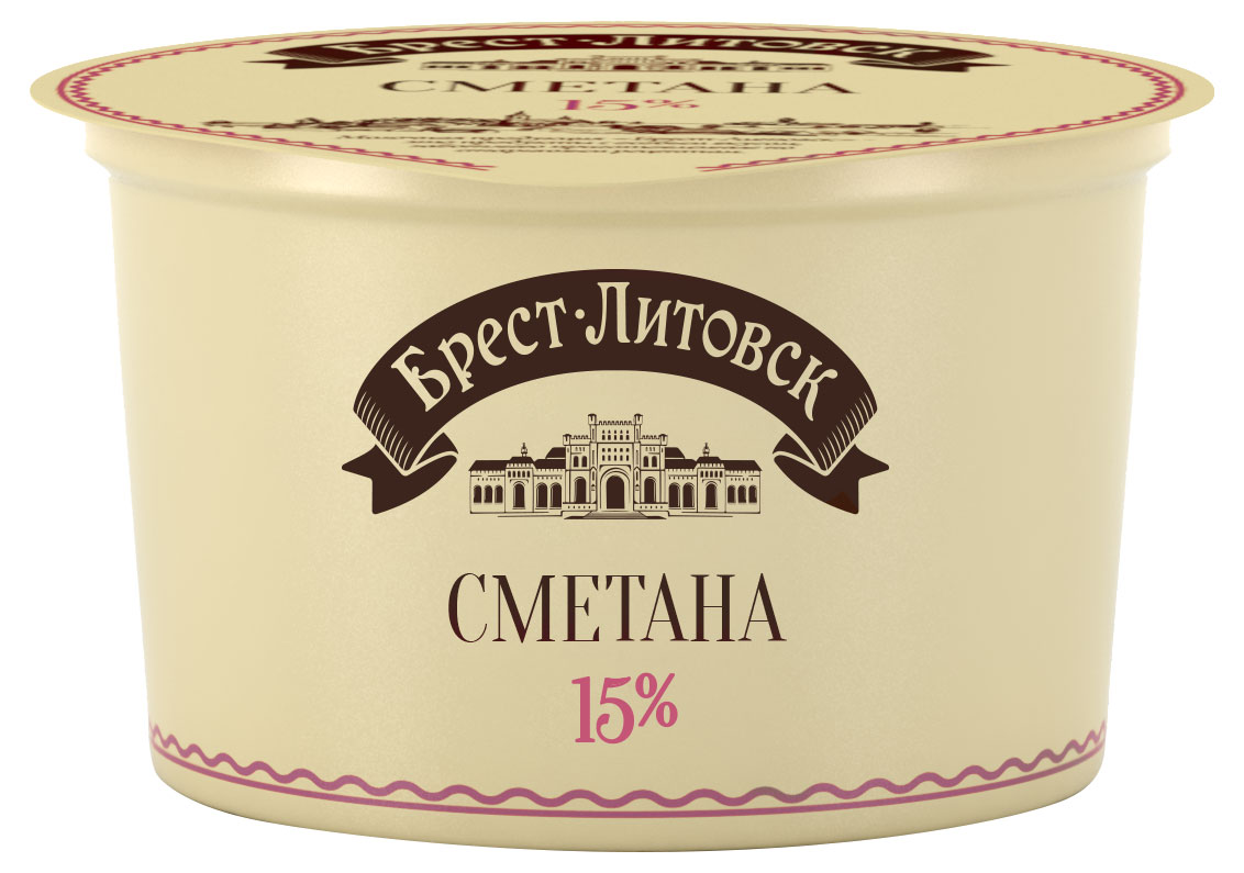 Сметана Брест-Литовск 15% Беларусь, 180 г