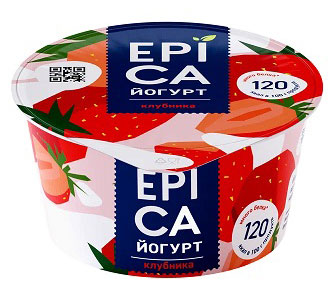 Йогурт густой ложковый EPICA с клубникой 4.8%, 130 г