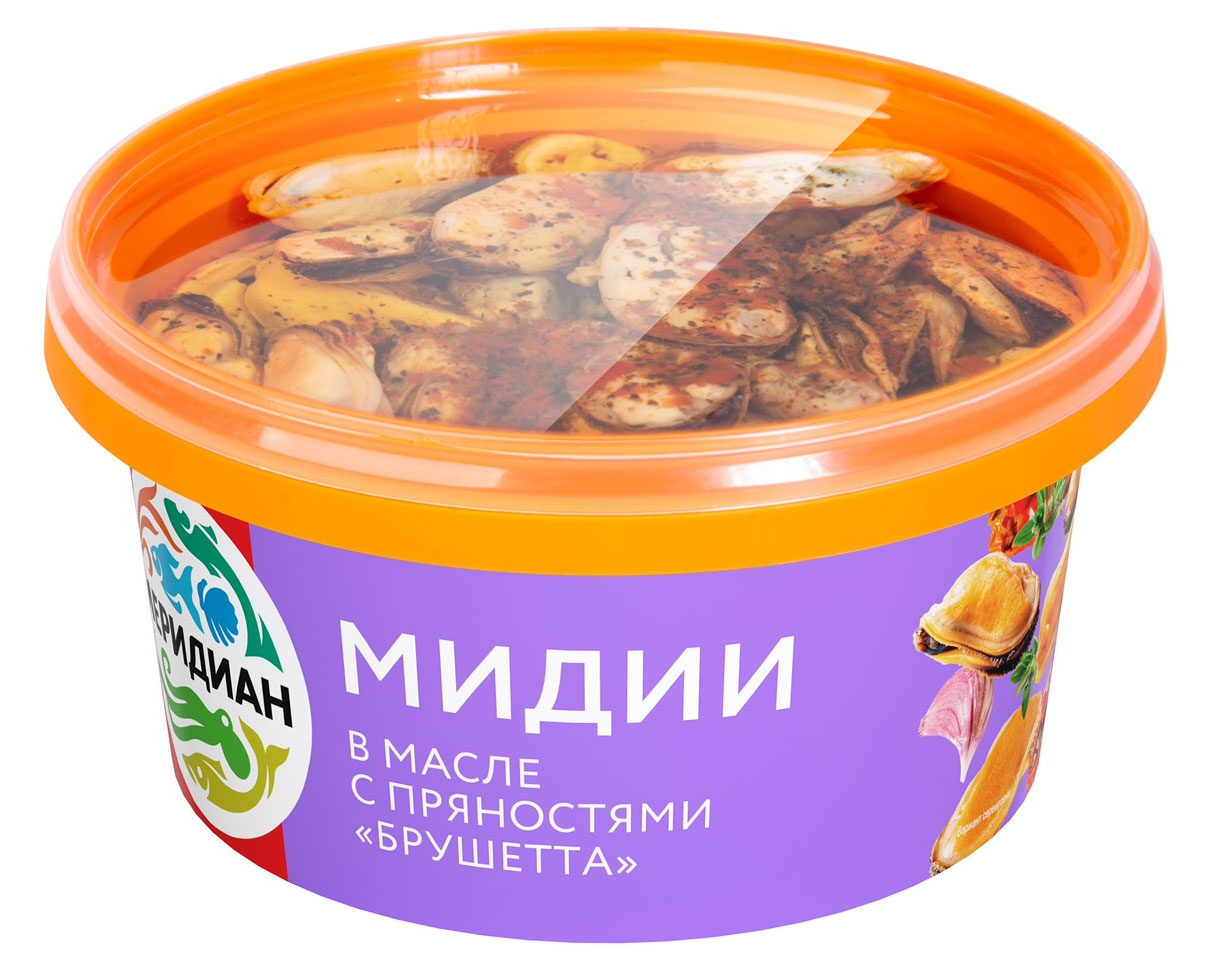 Мидии Меридиан с пряностями Брушетта в масле, 430 г